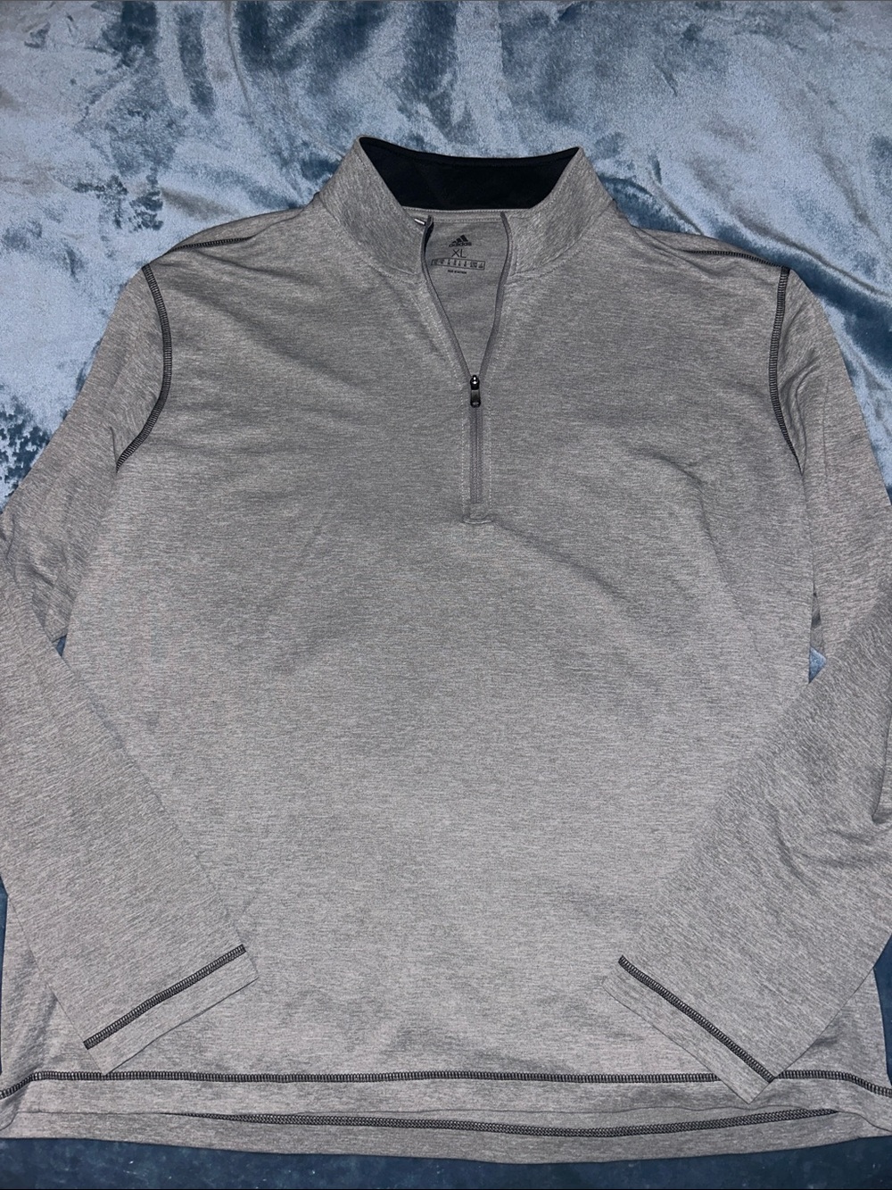 adidas Men’s Light Gray Half-Zip Pullover Sweater
